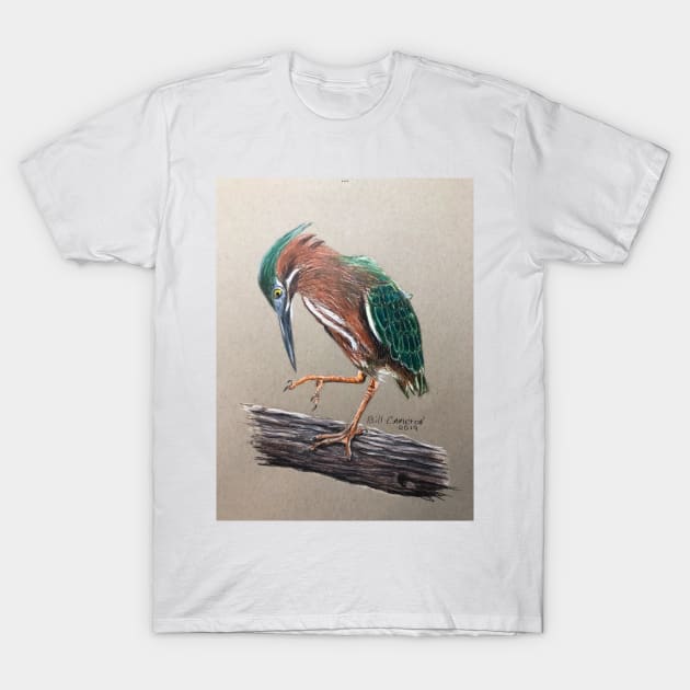 Green Heron T-Shirt by Bill Cameron Fine Art